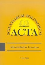 Acta Scientiarum Polonorum, Administratio Locorum
